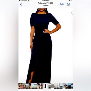 Long navy dressXacape brand from The Bay, size 8, $80.00